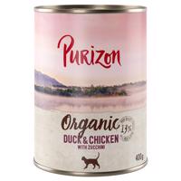 6x400g Purizon Organic kacsa, csirke & cukkini gabonamentes nedves macskatáp óriási árengedménnyel