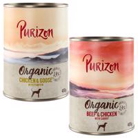 6x400g Purizon Organic nedves kutyatáp- Vegyes csoma  3 x csirke & liba, 3 x marha & csirke