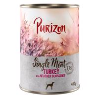 6x400g Purizon Single Meat Pulyka & hangavirág nedves kutyatáp 5+1 ingyen