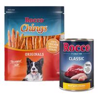 6x400g Rocco Classic Marha & csirke nedves kutyatáp+250g Rocco Chings Originals szárított csirkemell rágócsík kutyasnack 15% rendkívüli kedvezménnyel