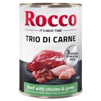 6x400g Rocco Classic Trio di Carne Marha, csirke & vad nedves kutyatáp 5+1 ingyen