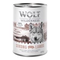 6x400g Wolf of Wilderness Adult Single protein nedves kutyatáp-Strong Lands sertés