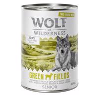 6x400g Wolf of Wilderness nedves kutyatáp óriási kedvezménnyel! - Senior Green Fields - szabad tartású bárány & csirke