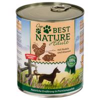 6x800g Best Nature Dog Adult Nyúl, csirke & tészta nedves kutyatáp