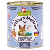 6x800g Liebling´s Mahlzeit nedves kutyatáp- Fehér hal & szárnyas