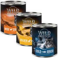 6x800g Wild Freedom Adult gabonamentes nedves macskatáp Vegyes csomag (2 x csirke, 2 x tőkehal, 2 x tőkehal)