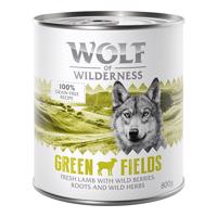 6x800g  Wolf of Wildernes Adult - Single protein nedves kutyatáp -Green Fields Bárány