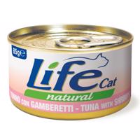 6x85g LifeCat Natural Adult Tonhal & garnélarák nedves macskaeledel