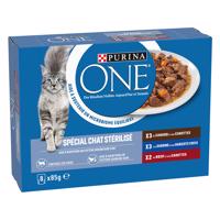 8x 85g PURINA ONE Sterilised nedves macskaeledel vegyesen