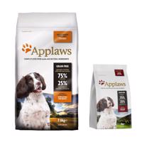 9,5kg Applaws Adult Small & Medium Breed csirke száraz kutyatáp 7,5+2kg ingyen