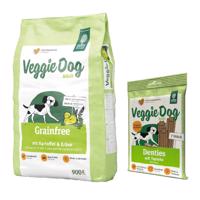 900g Green Petfood VeggieDog Grainfree száraz kutyatáp+180g VeggieDog Denties kutyasnack ingyen