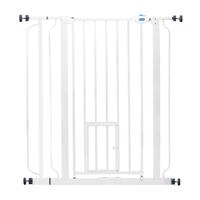 Carlson Pet Gate extra magas zárórács macskaajtóval - M 91,44 cm, Sz 73,66-92,71 cm