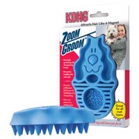 KONG Zoom Groom masszázskefe kutyáknak kék színben