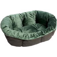 Sofà ágybetét Ferplast Siesta Deluxe kutyakosárhoz, zöld bársony, H 85 x Sz 62 x M 28,5 cm