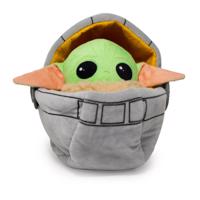 Star Wars bébi Yoda bölcsőben kutyajáték, kb. H 23 x Sz 12 x M 16 cm