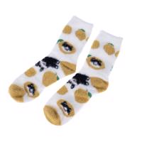 TIAKI "Cats & Lemons" plüsszokni macskagazdiknak , állatbarátoknak, 36 - 41-es cipőméretre (one size)